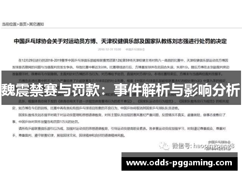 魏震禁赛与罚款：事件解析与影响分析